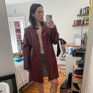 Women's Burgundy Leather Jacket